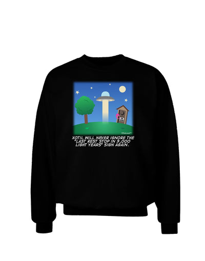 UFO Stopping At an Out-house Text Adult Dark Sweatshirt by TooLoud-Sweatshirts-TooLoud-Black-Small-Davson Sales