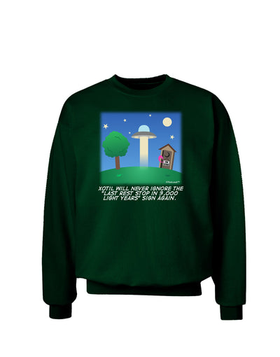 UFO Stopping At an Out-house Text Adult Dark Sweatshirt by TooLoud-Sweatshirts-TooLoud-Deep-Forest-Green-Small-Davson Sales