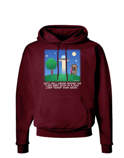 UFO Stopping At an Out-house Text Dark Hoodie Sweatshirt by TooLoud-Hoodie-TooLoud-Maroon-Small-Davson Sales