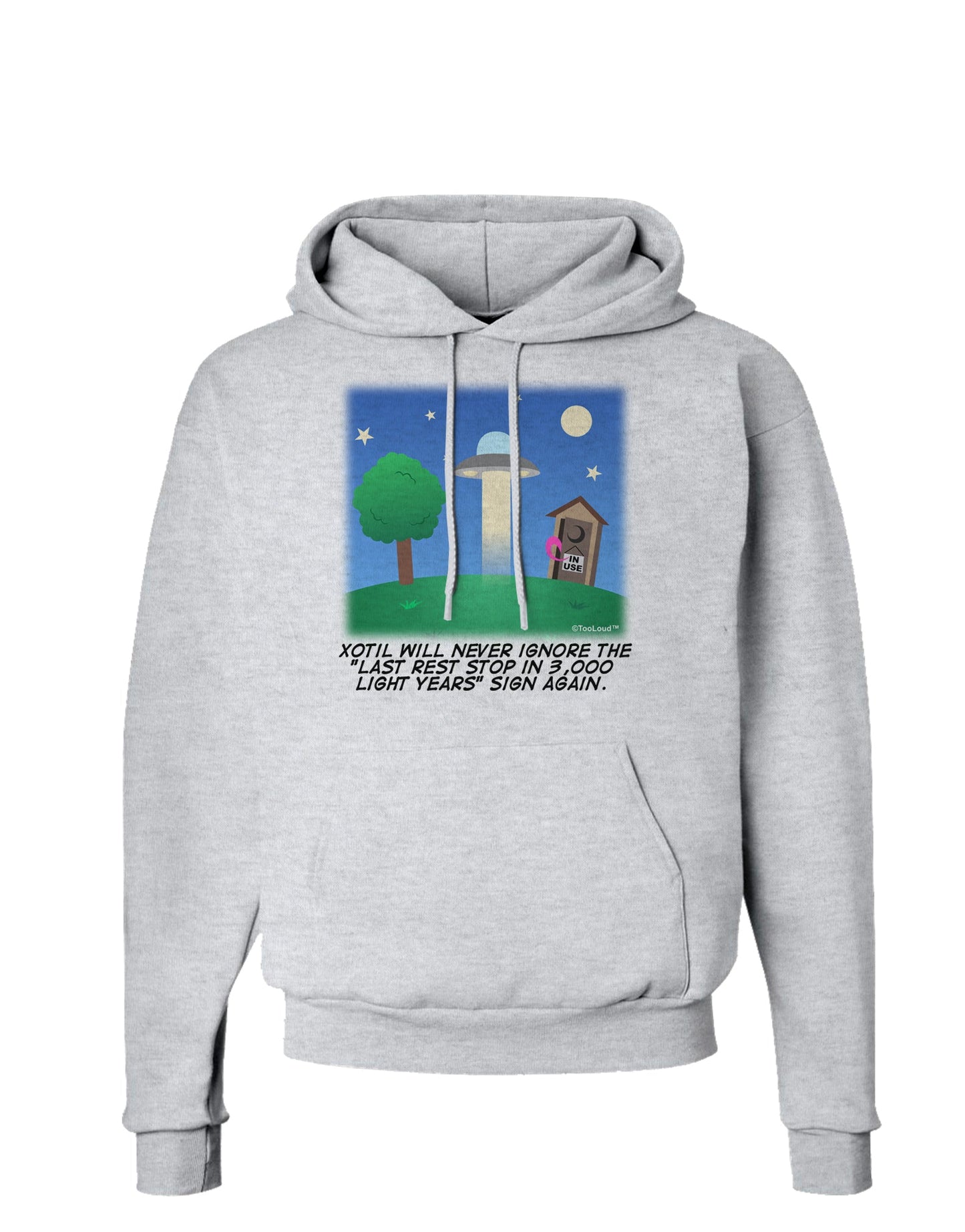 UFO Stopping At an Out-house Text Hoodie Sweatshirt by TooLoud-Hoodie-TooLoud-AshGray-Small-Davson Sales