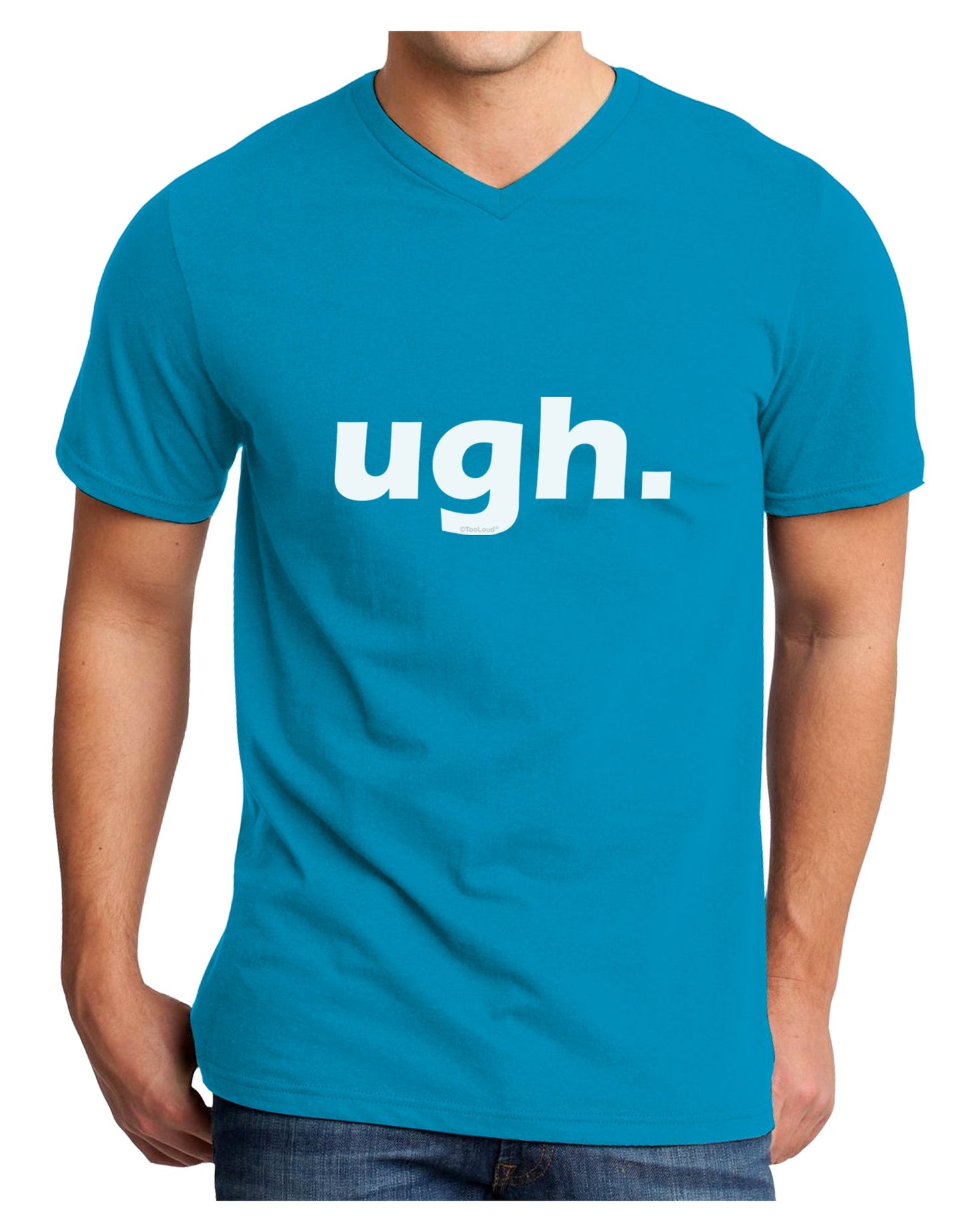 ugh funny text Adult Dark V-Neck T-Shirt by TooLoud-TooLoud-Turquoise-Small-Davson Sales