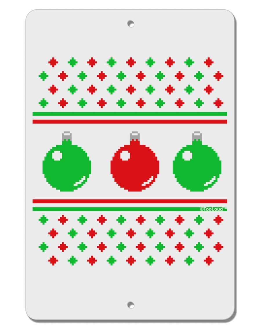 Ugly Christmas Sweater Ornaments Aluminum 8 x 12&#x22; Sign-Ornament-TooLoud-White-Davson Sales