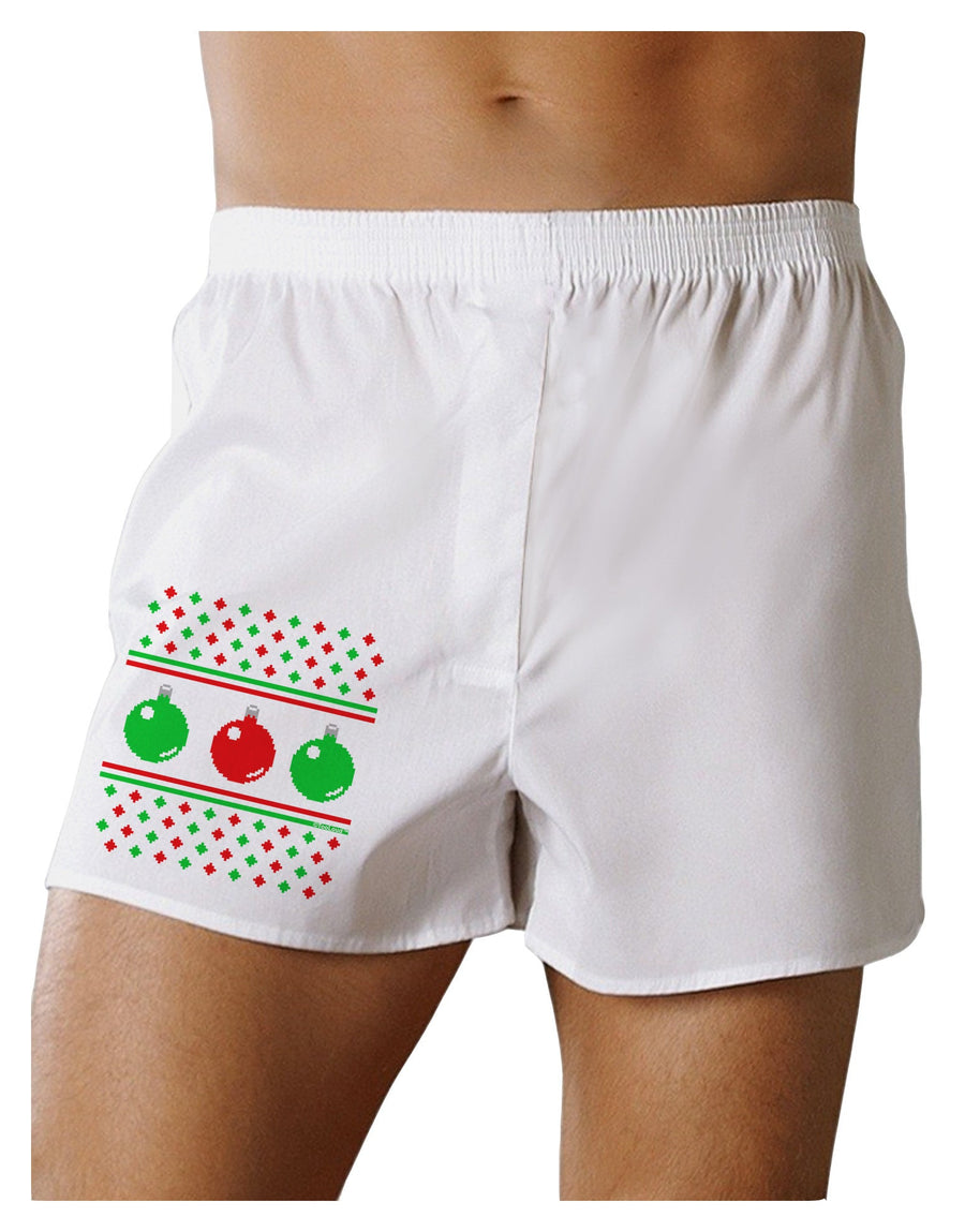 Ugly Christmas Sweater Ornaments Boxer Shorts-Boxer Shorts-TooLoud-White-Small-Davson Sales