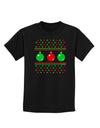 Ugly Christmas Sweater Ornaments Childrens Dark T-Shirt-Childrens T-Shirt-TooLoud-Black-X-Small-Davson Sales