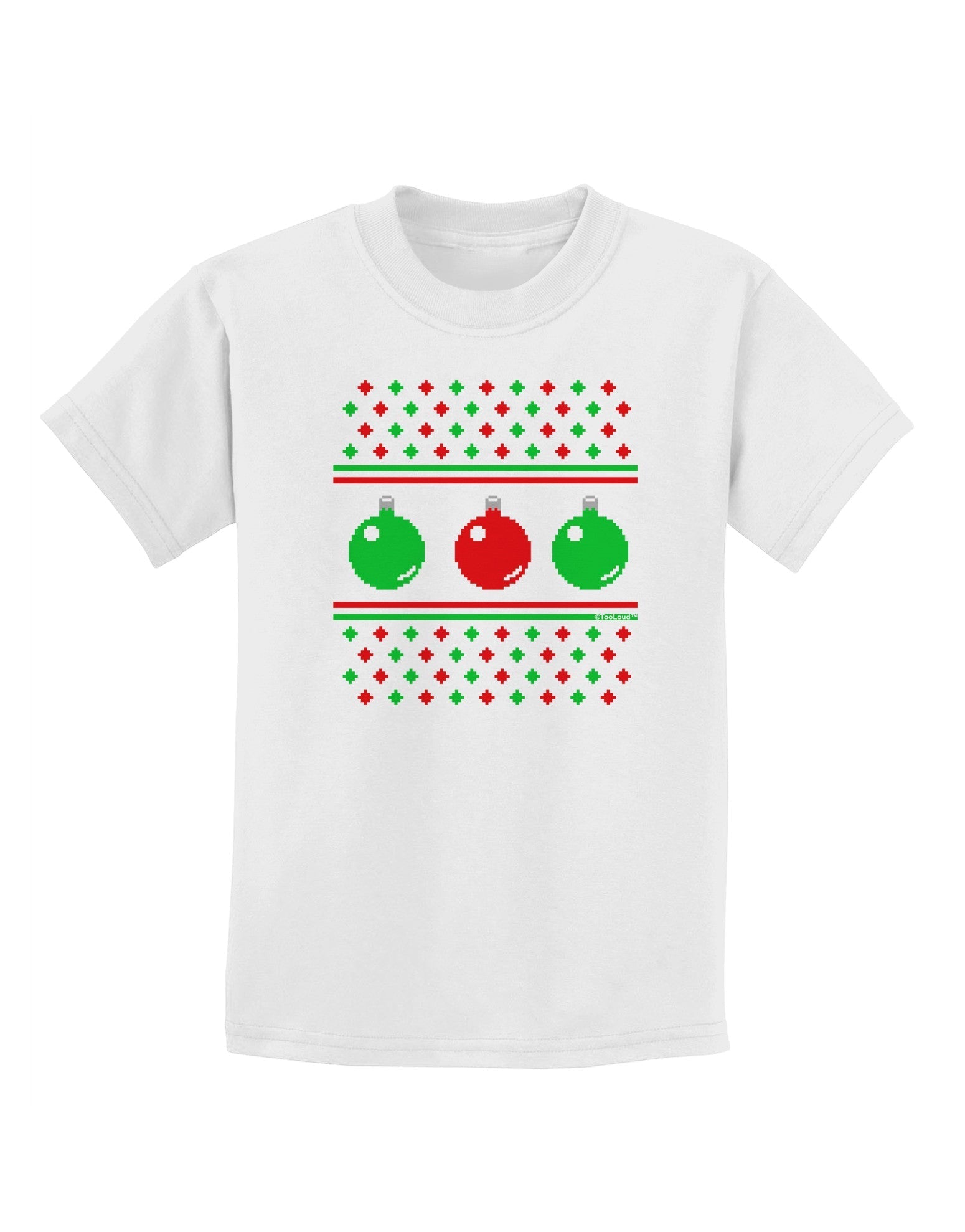 Ugly Christmas Sweater Ornaments Childrens T-Shirt-Ornament-TooLoud-White-X-Small-Davson Sales