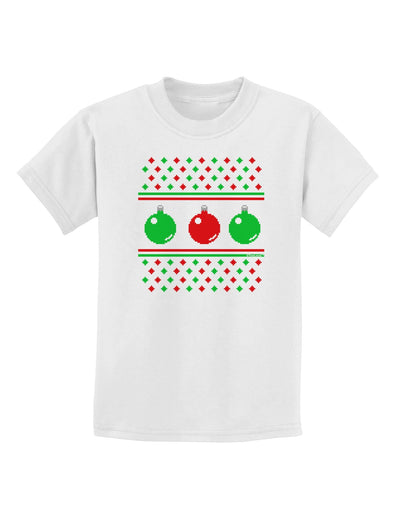 Ugly Christmas Sweater Ornaments Childrens T-Shirt-Ornament-TooLoud-White-X-Small-Davson Sales