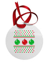 Ugly Christmas Sweater Ornaments Circular Metal Ornament-Ornament-TooLoud-White-Davson Sales