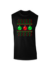 Ugly Christmas Sweater Ornaments Dark Muscle Shirt-Ornament-TooLoud-Black-Small-Davson Sales