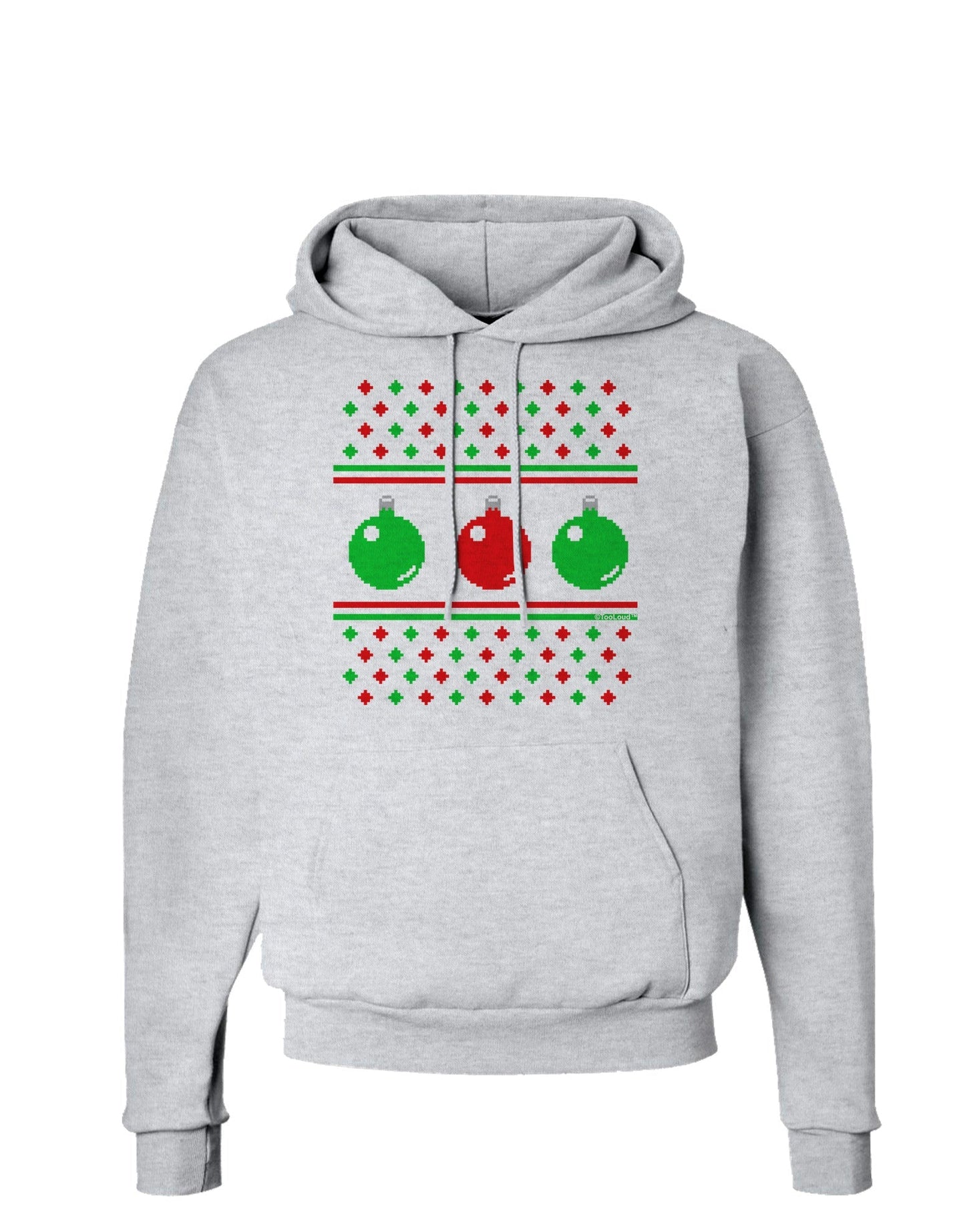 Ugly Christmas Sweater Ornaments Hoodie Sweatshirt-Hoodie-TooLoud-AshGray-Small-Davson Sales