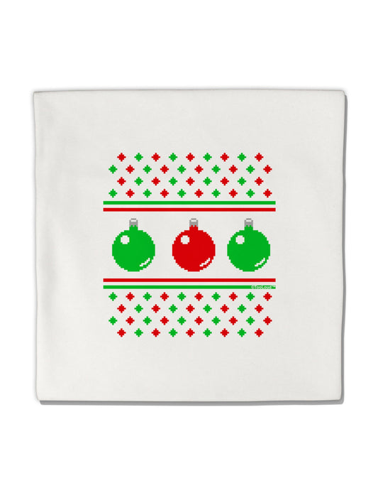 Ugly Christmas Sweater Ornaments Micro Fleece 14&#x22;x14&#x22; Pillow Sham-Ornament-TooLoud-White-Davson Sales