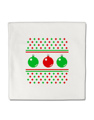 Ugly Christmas Sweater Ornaments Micro Fleece 14&#x22;x14&#x22; Pillow Sham-Ornament-TooLoud-White-Davson Sales