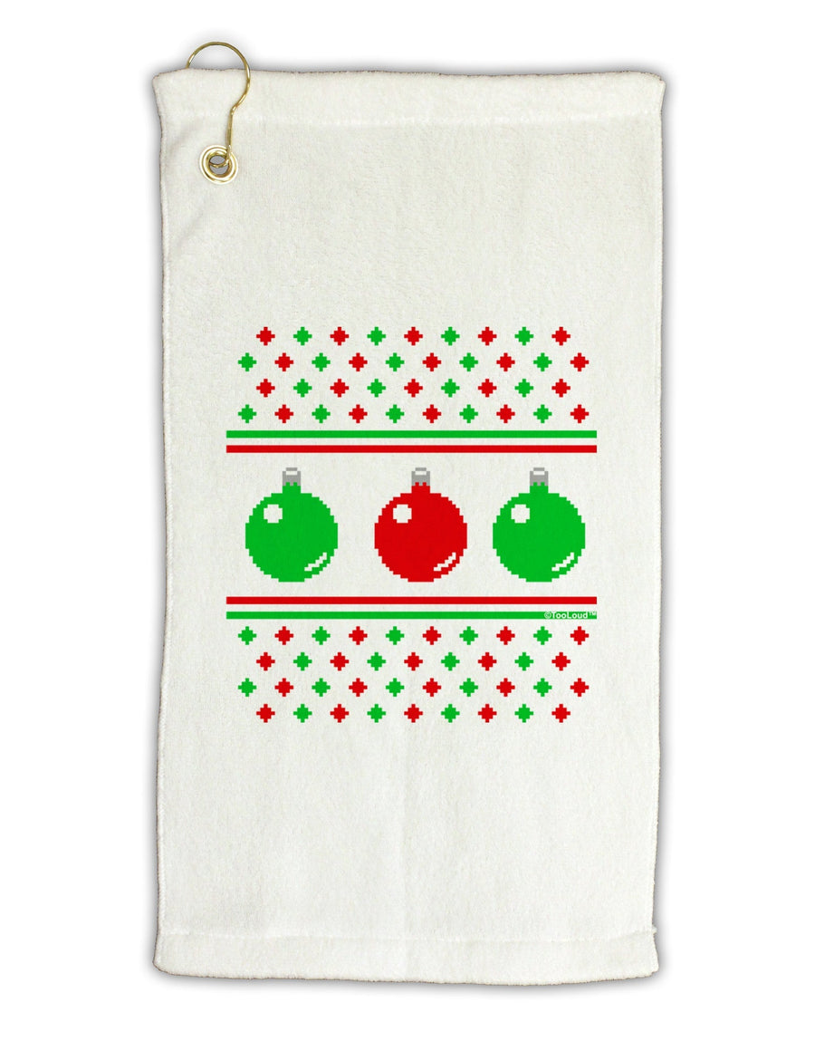 Ugly Christmas Sweater Ornaments Micro Terry Gromet Golf Towel 11&#x22;x19-Ornament-TooLoud-White-Davson Sales