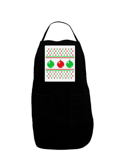 Ugly Christmas Sweater Ornaments Panel Dark Adult Apron-Bib Apron-TooLoud-Black-One-Size-Davson Sales