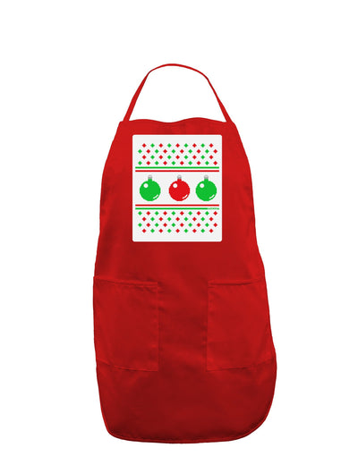 Ugly Christmas Sweater Ornaments Panel Dark Adult Apron-Bib Apron-TooLoud-Red-One-Size-Davson Sales