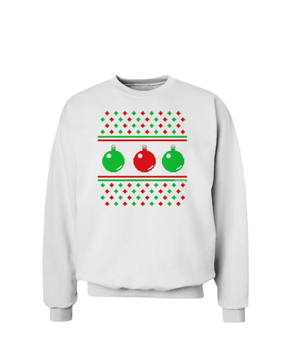 Ugly Christmas Sweater Ornaments Sweatshirt-Sweatshirts-TooLoud-White-Small-Davson Sales