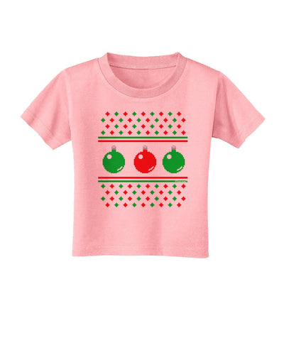 Ugly Christmas Sweater Ornaments Toddler T-Shirt-Toddler T-Shirt-TooLoud-Candy-Pink-2T-Davson Sales