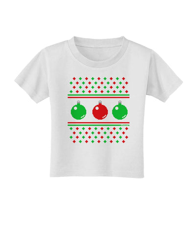 Ugly Christmas Sweater Ornaments Toddler T-Shirt-Toddler T-Shirt-TooLoud-White-2T-Davson Sales