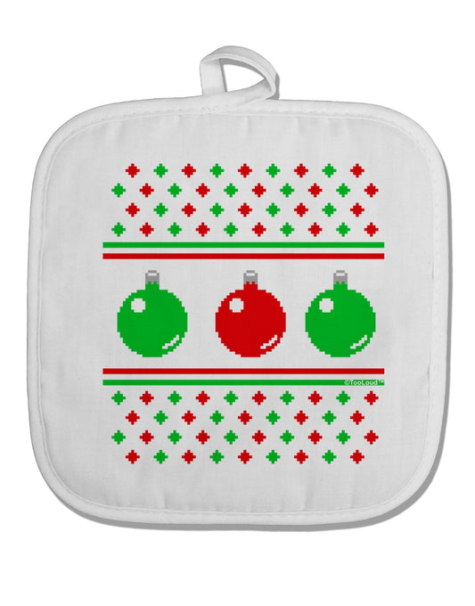 Ugly Christmas Sweater Ornaments White Fabric Pot Holder Hot Pad-Pot Holder-TooLoud-White-Davson Sales