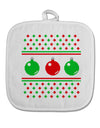 Ugly Christmas Sweater Ornaments White Fabric Pot Holder Hot Pad-Pot Holder-TooLoud-White-Davson Sales