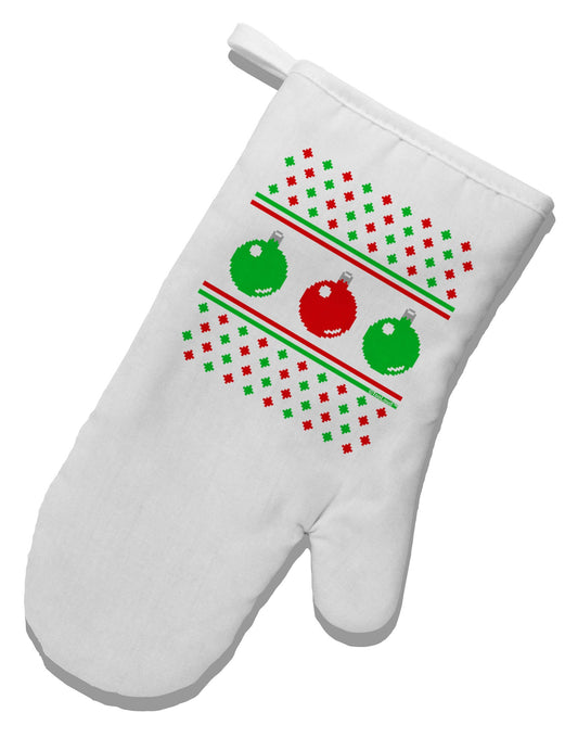 Ugly Christmas Sweater Ornaments White Printed Fabric Oven Mitt-Oven Mitt-TooLoud-White-Davson Sales