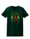 Ugly Christmas Sweater Ornaments Womens Dark T-Shirt-Ornament-TooLoud-Forest-Green-Small-Davson Sales