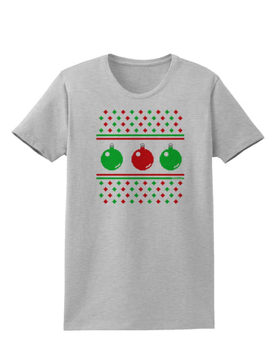 Ugly Christmas Sweater Ornaments Womens T-Shirt-Ornament-TooLoud-AshGray-X-Small-Davson Sales