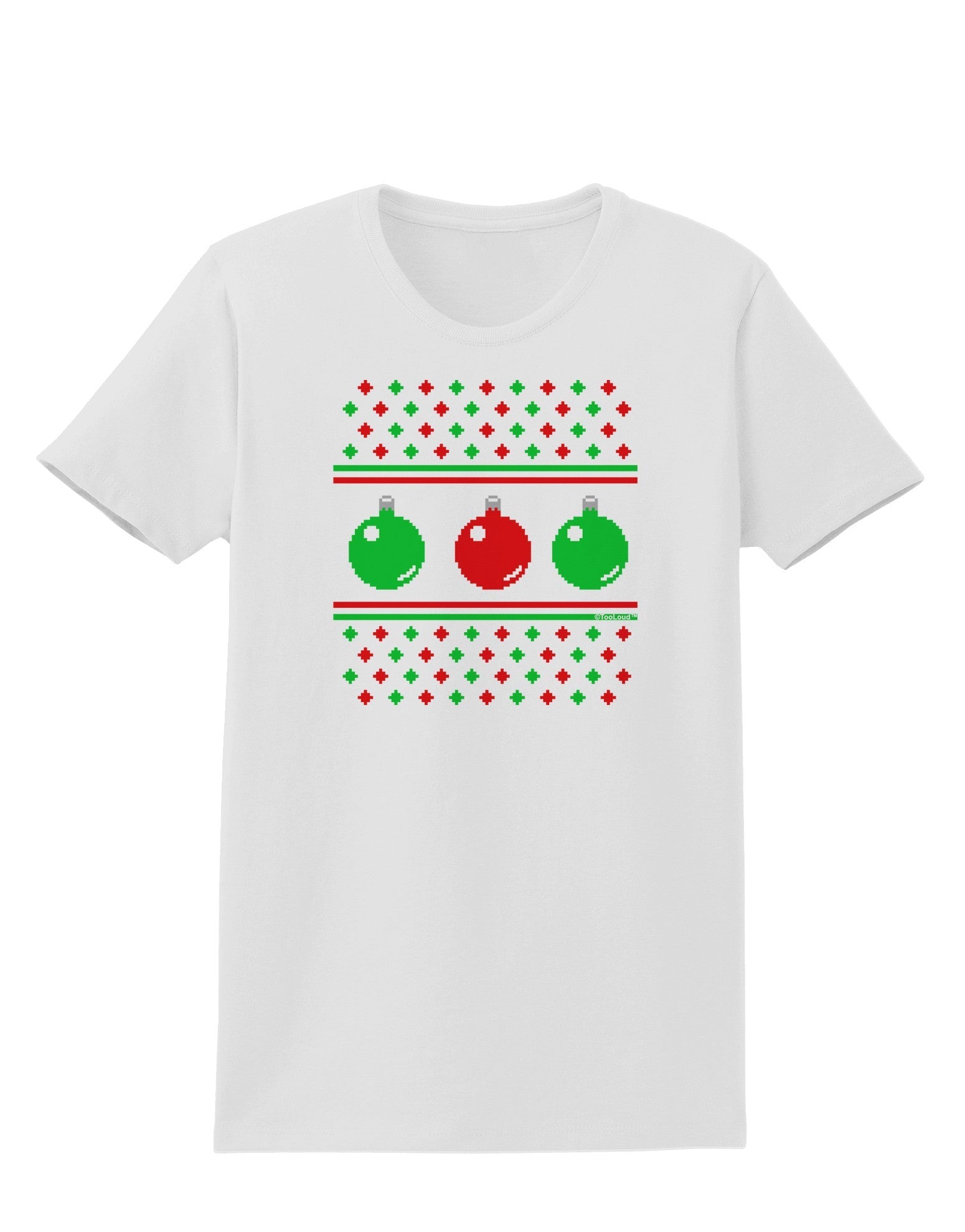 Ugly Christmas Sweater Ornaments Womens T-Shirt-Ornament-TooLoud-White-X-Small-Davson Sales