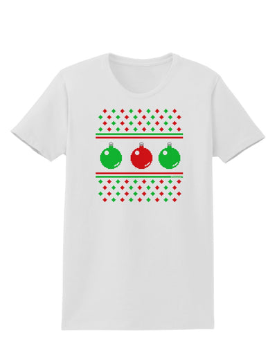 Ugly Christmas Sweater Ornaments Womens T-Shirt-Ornament-TooLoud-White-X-Small-Davson Sales