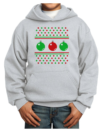 Ugly Christmas Sweater Ornaments Youth Hoodie Pullover Sweatshirt-Youth Hoodie-TooLoud-Ash-XS-Davson Sales