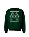 Ugly Christmas Sweater Reindeer Pattern Adult Dark Sweatshirt-Sweatshirts-TooLoud-Deep-Forest-Green-Small-Davson Sales