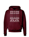 Ugly Christmas Sweater Snowflake Reindeer Pattern Dark Hoodie Sweatshirt-Hoodie-TooLoud-Maroon-Small-Davson Sales