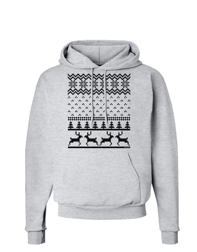 Ugly Christmas Sweater Snowflake Reindeer Pattern Hoodie Sweatshirt-Hoodie-TooLoud-AshGray-Small-Davson Sales