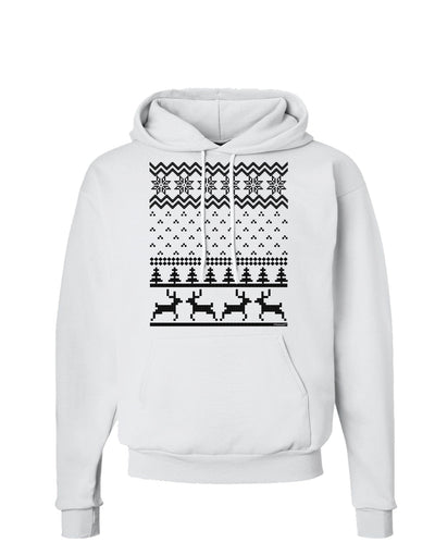 Ugly Christmas Sweater Snowflake Reindeer Pattern Hoodie Sweatshirt-Hoodie-TooLoud-White-Small-Davson Sales