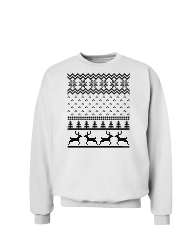 Ugly Christmas Sweater Snowflake Reindeer Pattern Sweatshirt-Sweatshirts-TooLoud-White-Small-Davson Sales