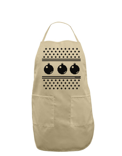 Ugly Sweater Ornaments BnW Adult Apron-Bib Apron-TooLoud-Stone-One-Size-Davson Sales