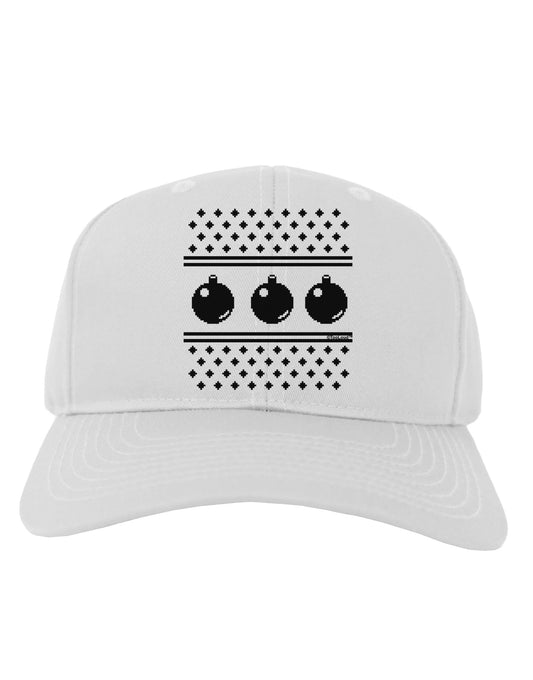 Ugly Sweater Ornaments BnW Adult Baseball Cap Hat-Baseball Cap-TooLoud-White-One Size-Davson Sales