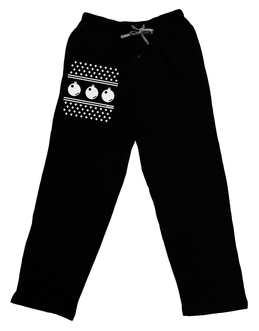 Ugly Sweater Ornaments BnW Adult Lounge Pants-Lounge Pants-TooLoud-Black-Small-Davson Sales