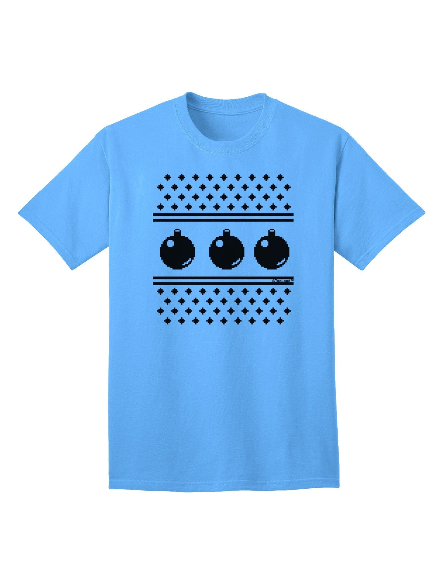 Ugly Sweater Ornaments BnW Adult T-Shirt-unisex t-shirt-TooLoud-Aquatic-Blue-Small-Davson Sales