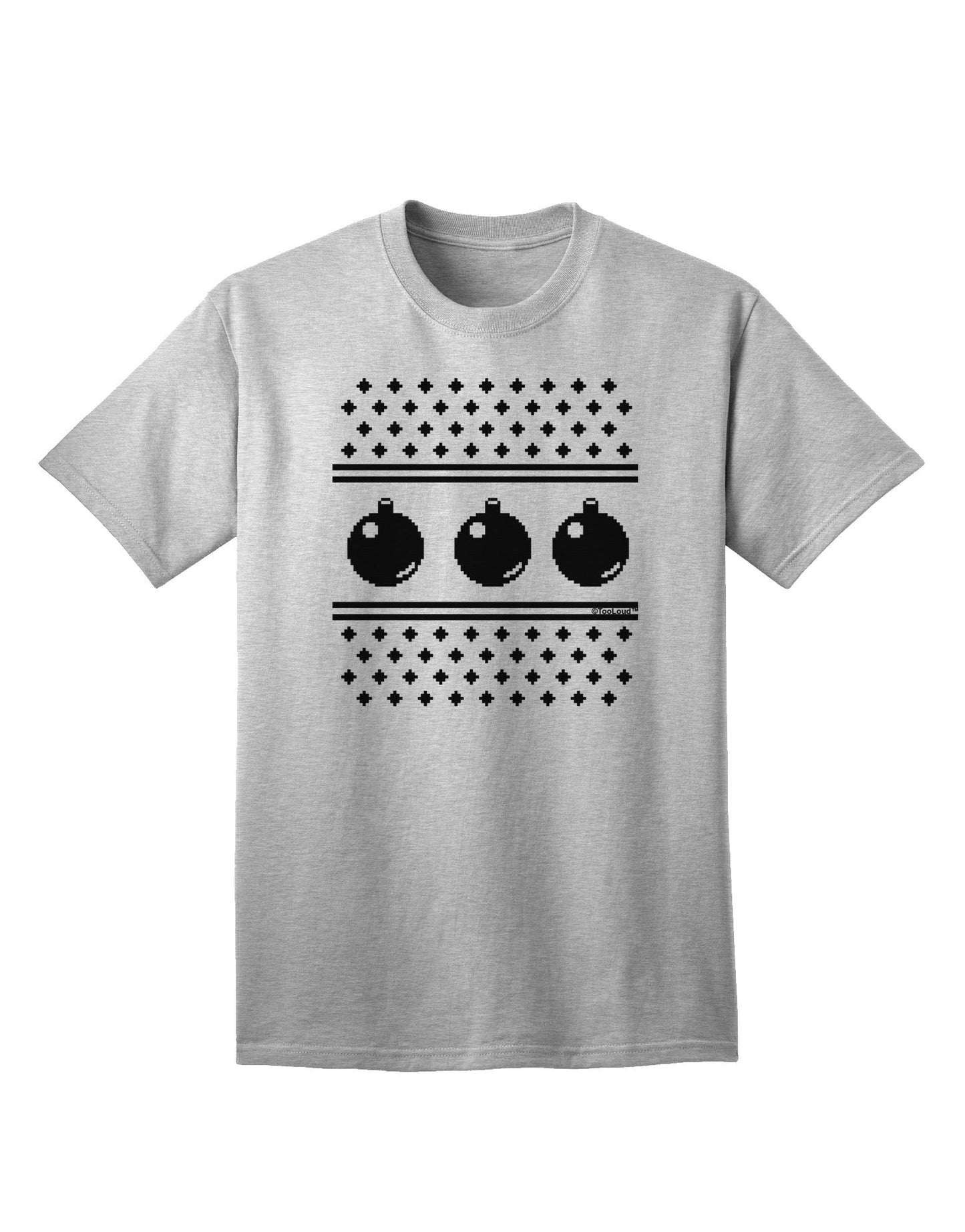Ugly Sweater Ornaments BnW Adult T-Shirt-unisex t-shirt-TooLoud-AshGray-Small-Davson Sales