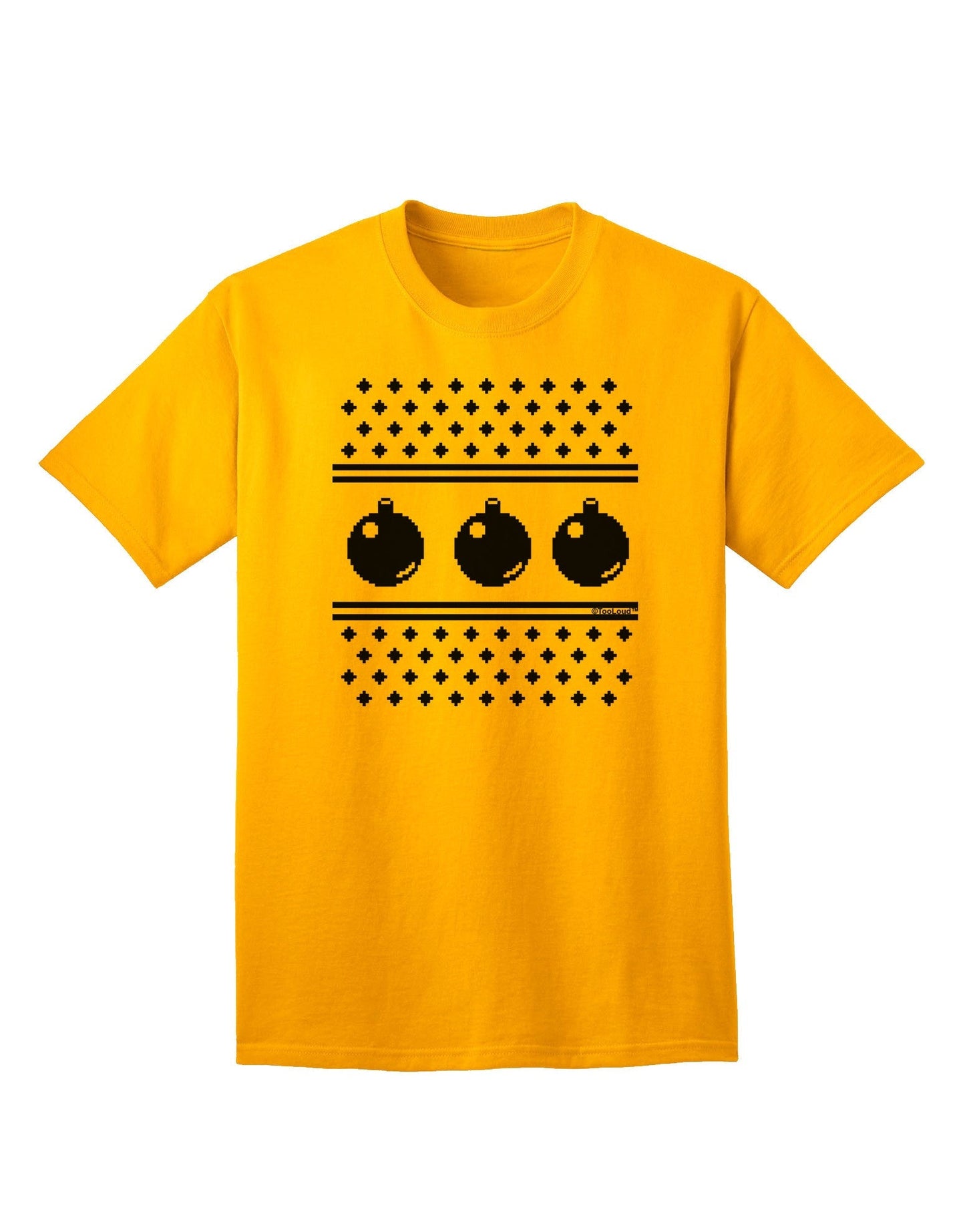 Ugly Sweater Ornaments BnW Adult T-Shirt-unisex t-shirt-TooLoud-Gold-Small-Davson Sales