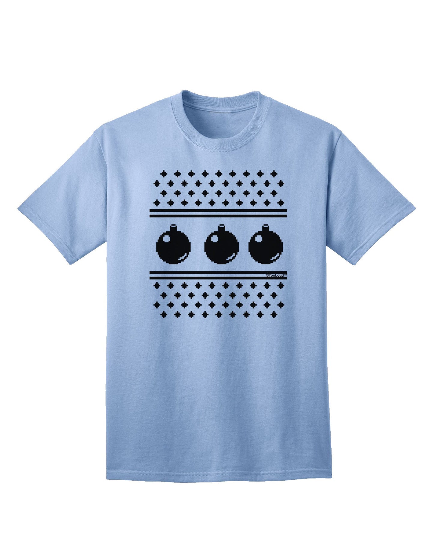 Ugly Sweater Ornaments BnW Adult T-Shirt-unisex t-shirt-TooLoud-Light-Blue-Small-Davson Sales