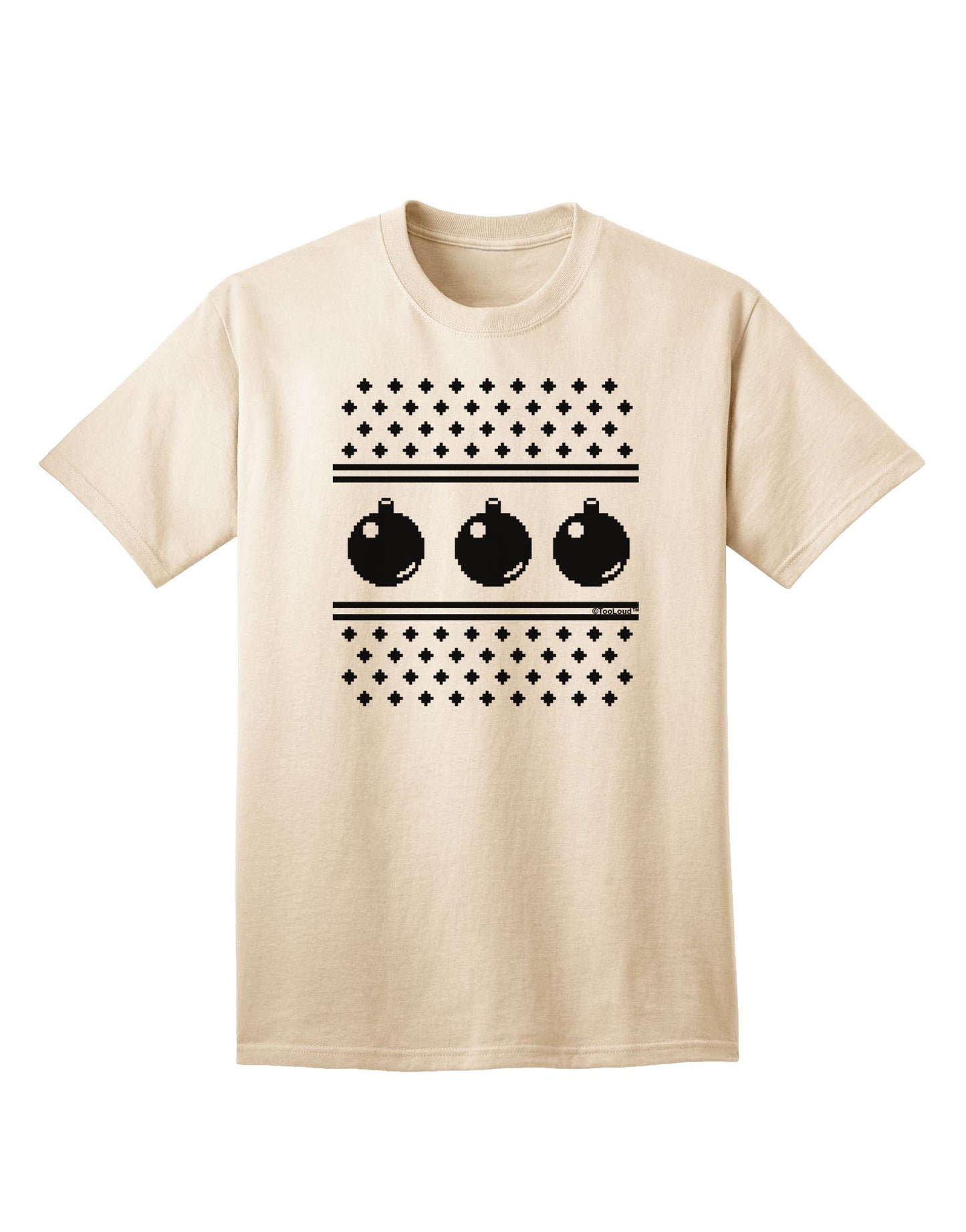 Ugly Sweater Ornaments BnW Adult T-Shirt-unisex t-shirt-TooLoud-Natural-Small-Davson Sales