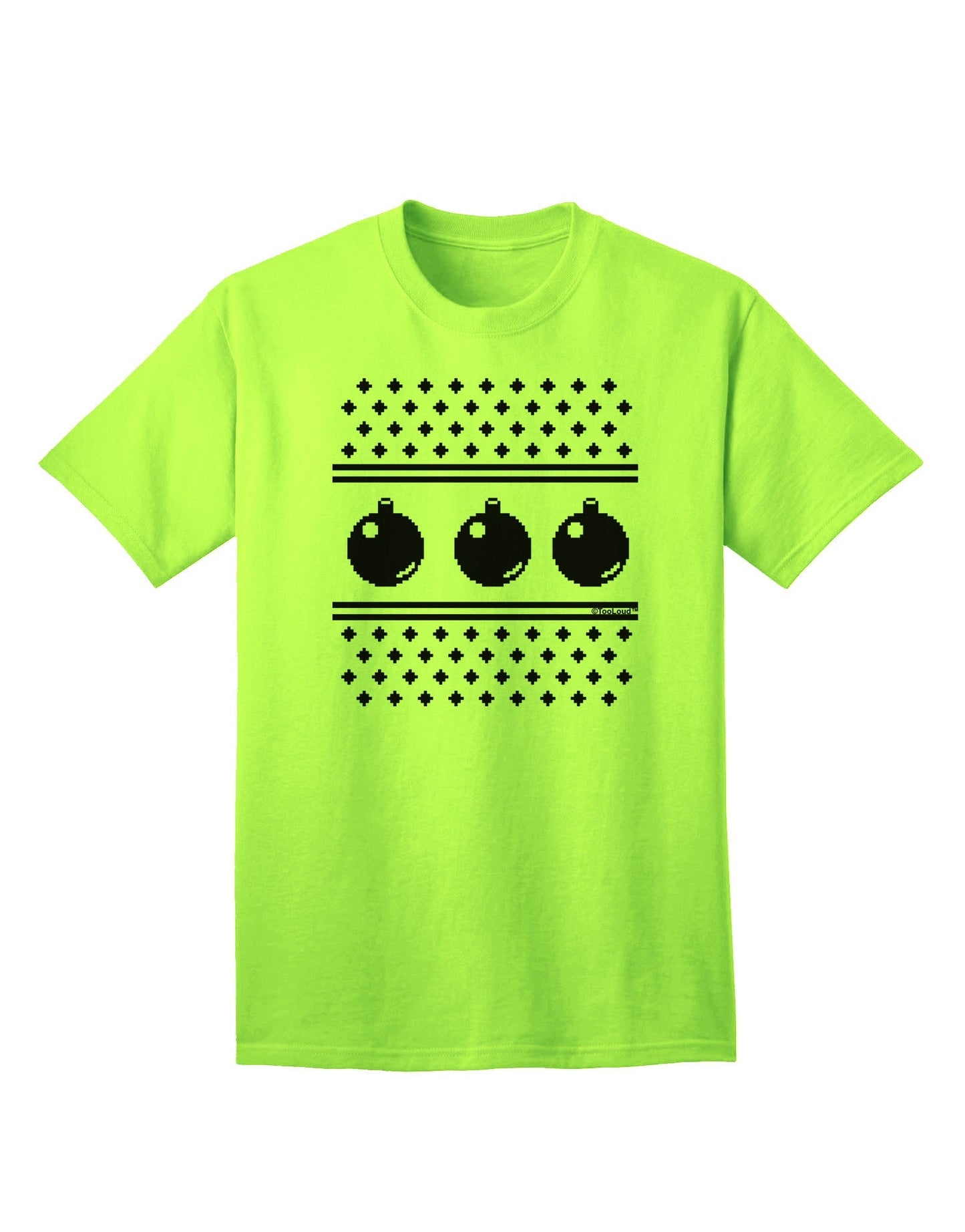 Ugly Sweater Ornaments BnW Adult T-Shirt-unisex t-shirt-TooLoud-Neon-Green-Small-Davson Sales