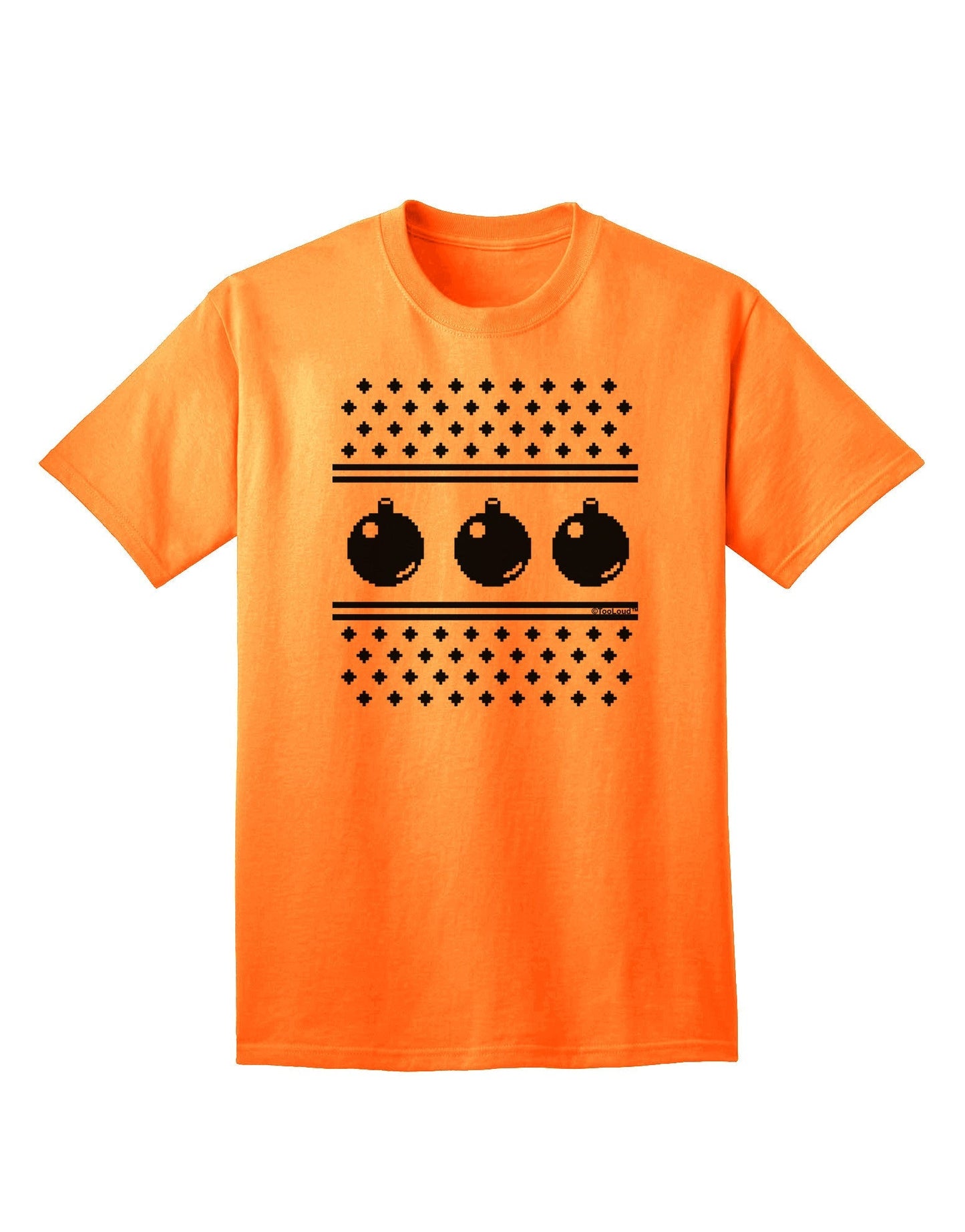 Ugly Sweater Ornaments BnW Adult T-Shirt-unisex t-shirt-TooLoud-Neon-Orange-Small-Davson Sales