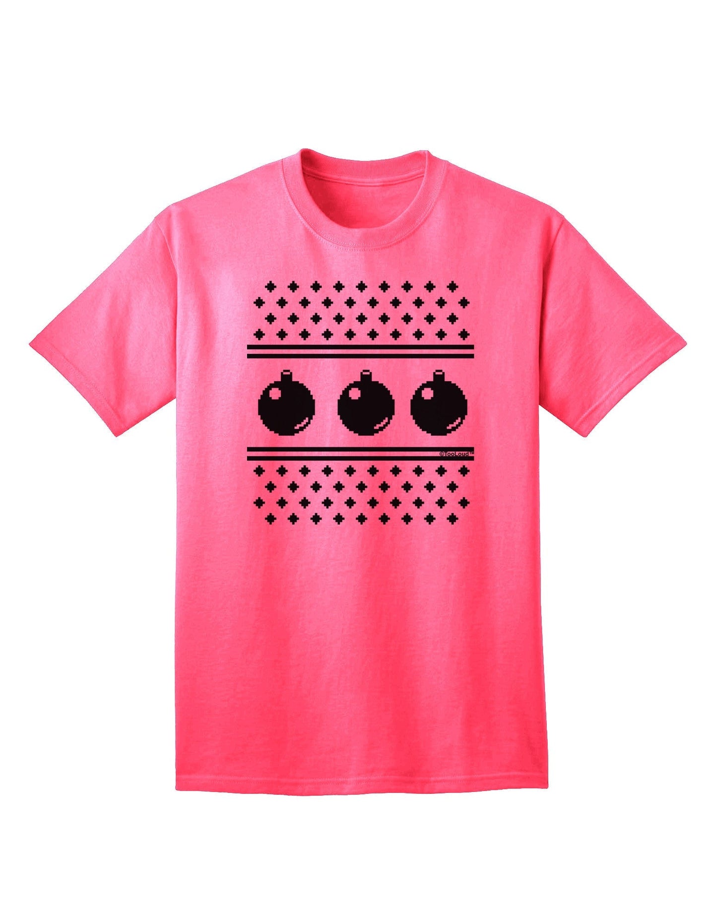 Ugly Sweater Ornaments BnW Adult T-Shirt-unisex t-shirt-TooLoud-Neon-Pink-Small-Davson Sales