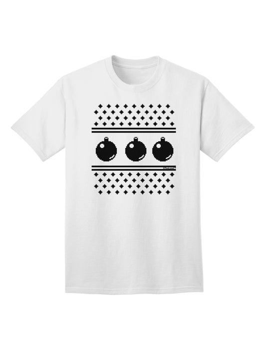 Ugly Sweater Ornaments BnW Adult T-Shirt-unisex t-shirt-TooLoud-White-Small-Davson Sales