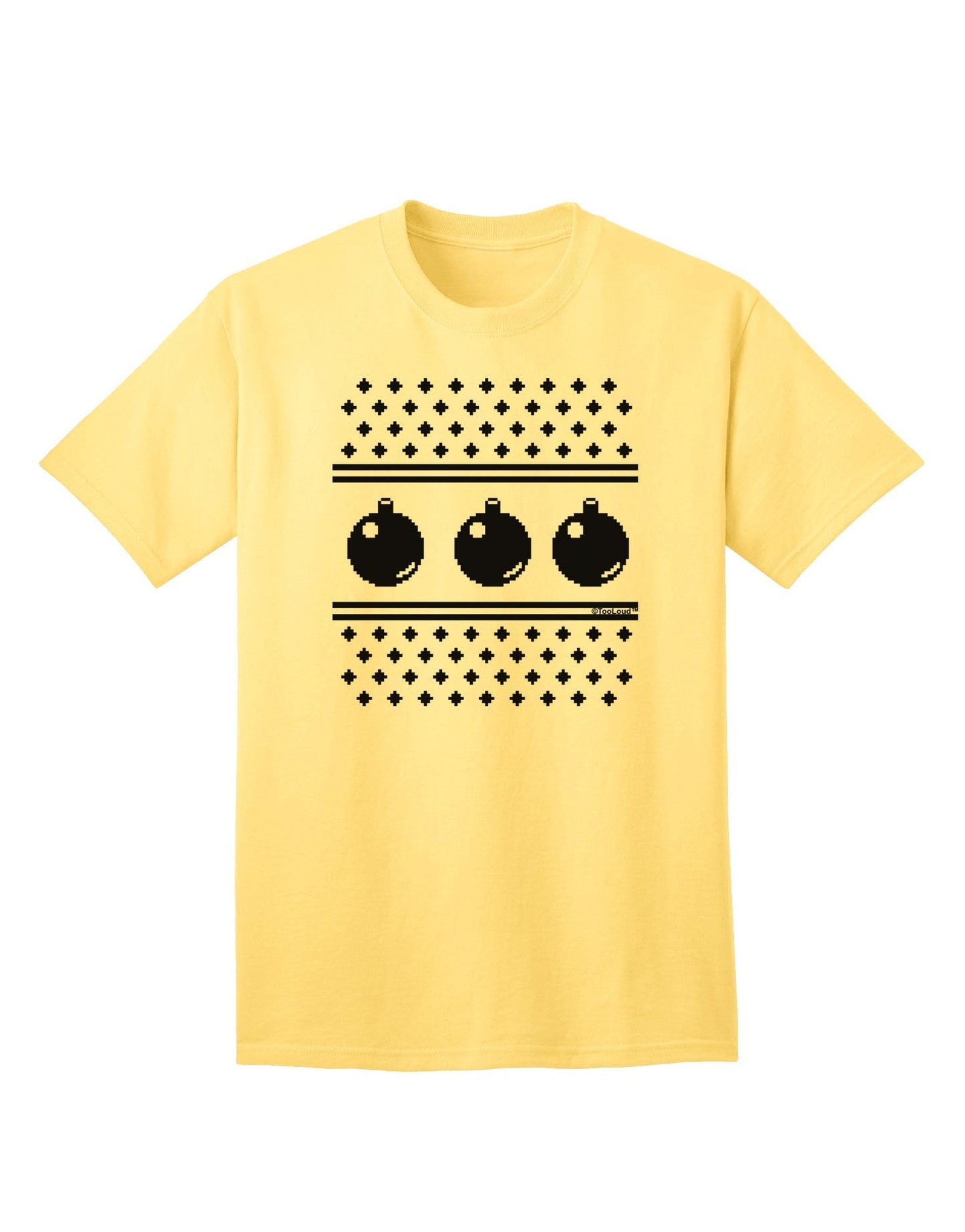 Ugly Sweater Ornaments BnW Adult T-Shirt-unisex t-shirt-TooLoud-Yellow-Small-Davson Sales