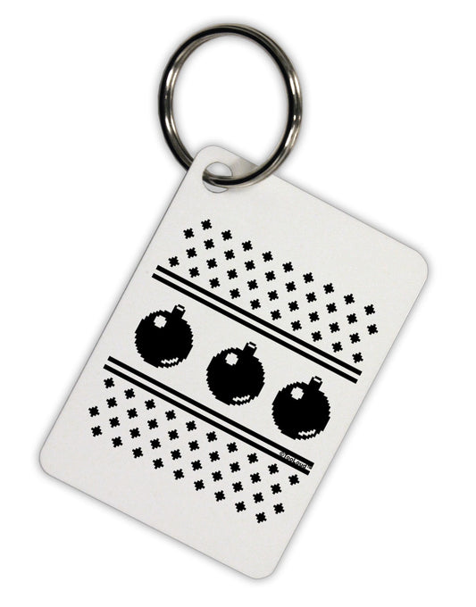 Ugly Sweater Ornaments BnW Aluminum Keyring Tag-Ornament-TooLoud-White-Davson Sales
