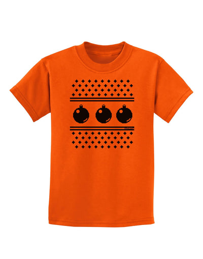 Ugly Sweater Ornaments BnW Childrens T-Shirt-Ornament-TooLoud-Orange-X-Small-Davson Sales
