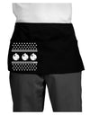 Ugly Sweater Ornaments BnW Dark Adult Mini Waist Apron, Server Apron-Mini Waist Apron-TooLoud-Black-One-Size-Davson Sales